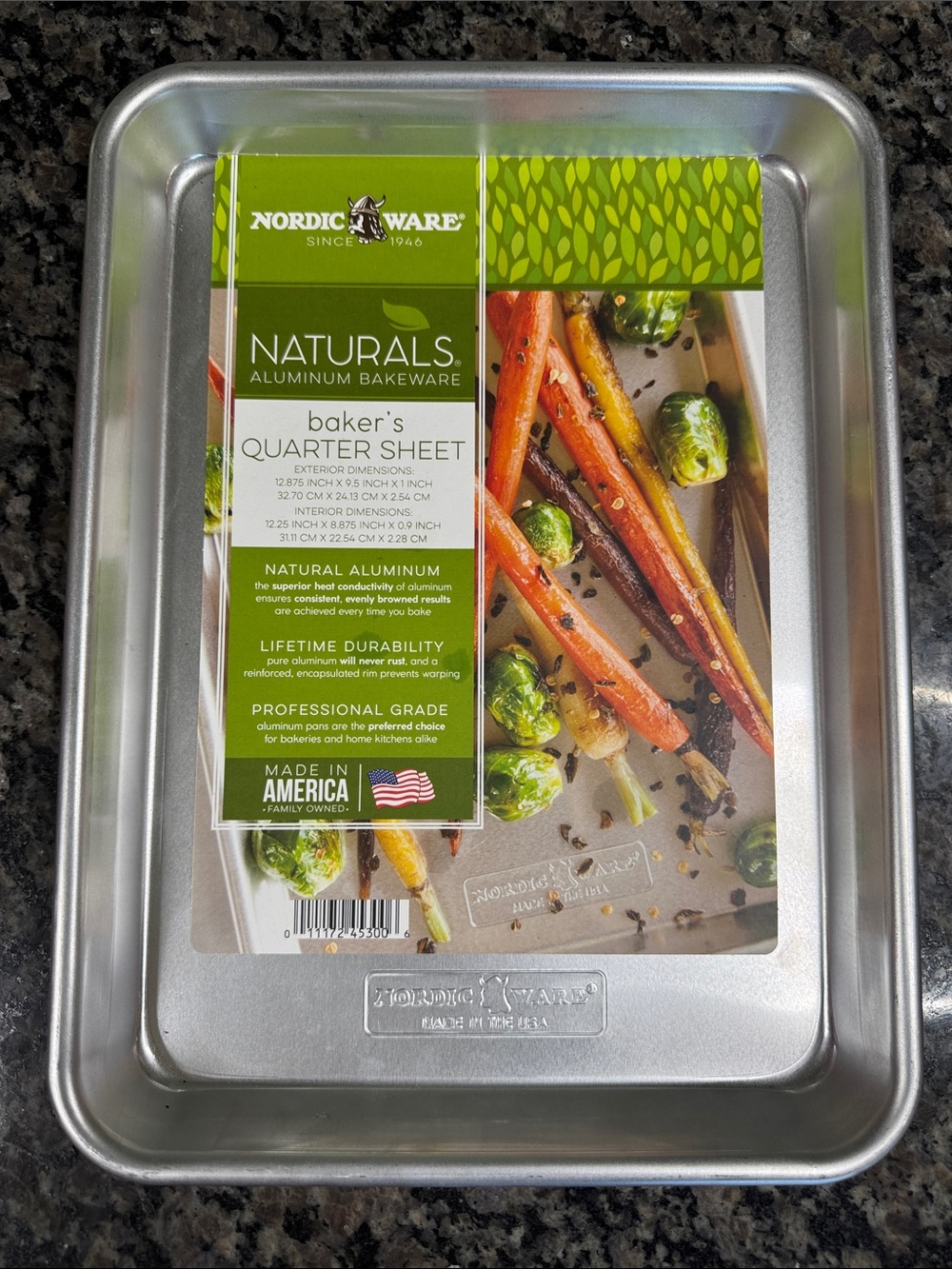 Nordic Ware Aluminum Quarter Sheet Pan in Silver Finish NEW